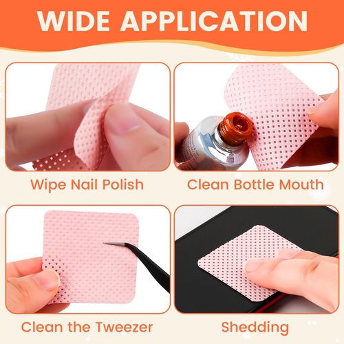 Corconess 1080PCS Lint Free Nail Wipes with 2 Acetone Dispensers, Nail Polish Remover Wipes with Pump Dispenser,Lash Extensions Glue Cleaning Wipe Empty Pump Bottle Pump Wipes Nail Kit