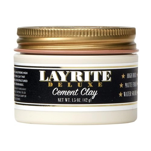 Layrite Deluxe Cement Clay - White Mild Cream Soda Styling Paste | 1.5 Oz for Strong Hold