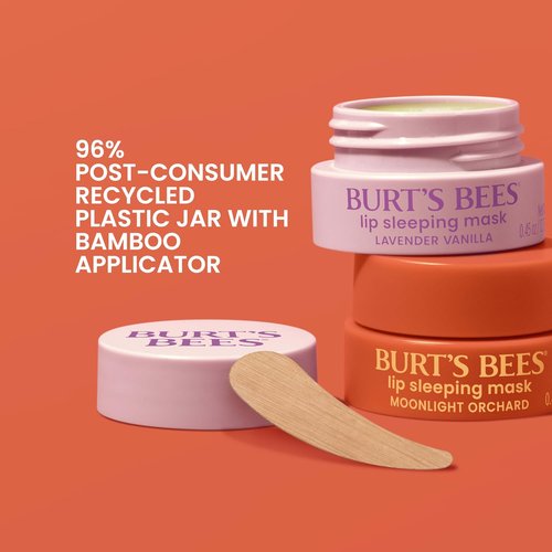 Burt’s Bees Lavender Vanilla Lip Sleeping Mask - Hydrating Overnight Treatment with Hyaluronic Acid & Squalane | 0.45 oz