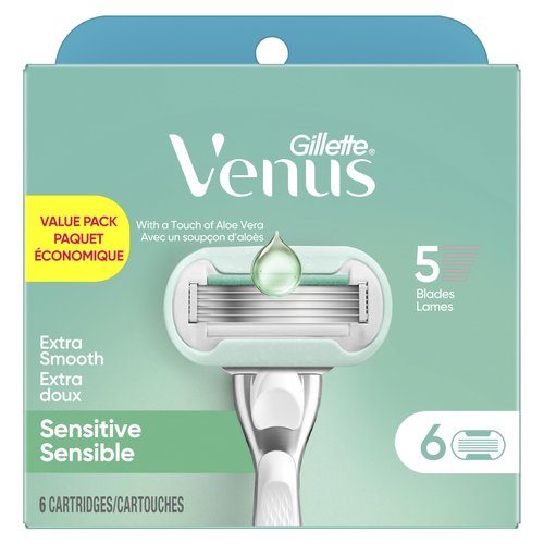 Gillette Venus Extra Smooth Sensitive Womens Razor Blade Refills, 6 Count, Designed for Women with Sensitive Skin, Holiday Gifts for Women