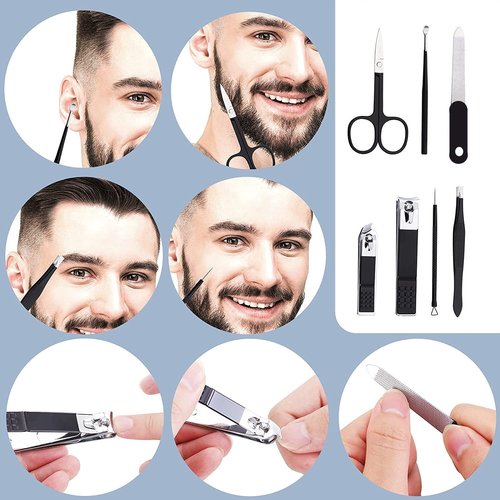 Nail Clippers Set Professional Manicure Set Grooming Kits Stainless Steel Travel Manicure Pedicure Kit Nail Care Tools Nail Kit with Travel Case Personal Care Tools Gifts for Men Women