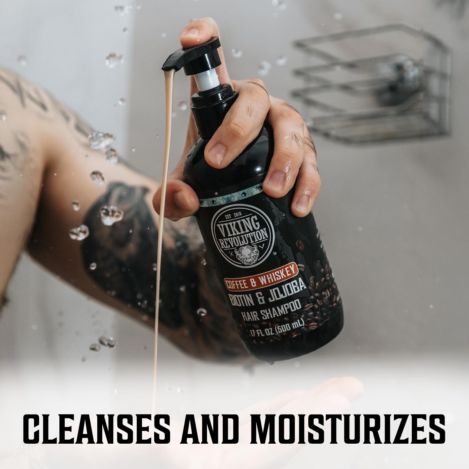 Viking Revolution Men's Shampoo and Conditioner Set | Biotin & Jojoba Oil for Healthy Hair - 17 Oz