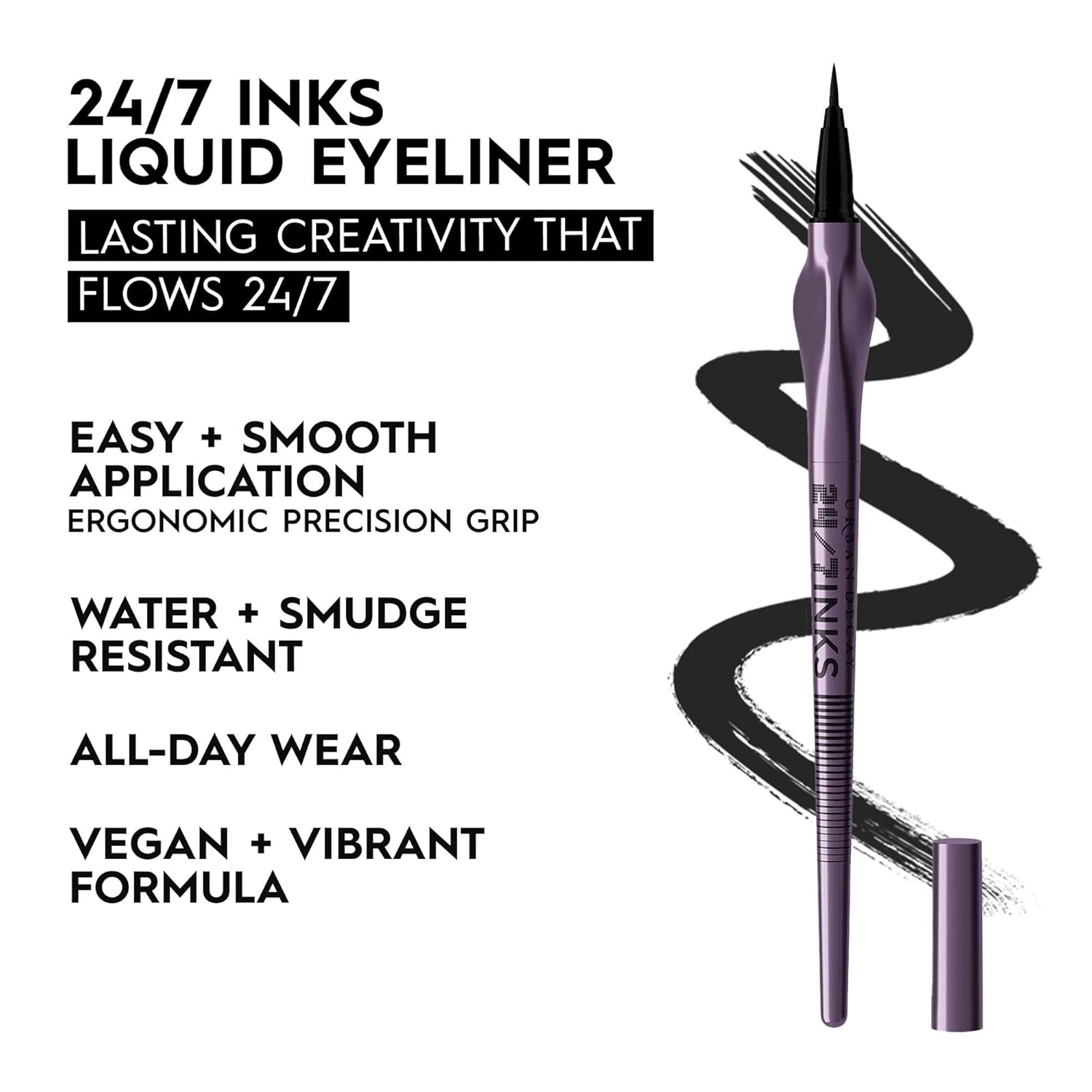 Urban Decay 24/7 Inks Liquid Eyeliner Pen - Water-Resistant, Smudge-Proof, Fine Tip, Bold Colors | 0.01 fl oz