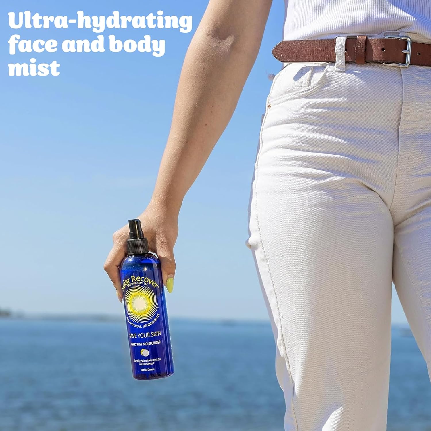 Solar Recover After Sun Moisturizing Spray - Hydrating Facial & Body Mist with Vitamin E | 12 Oz Sunburn Relief