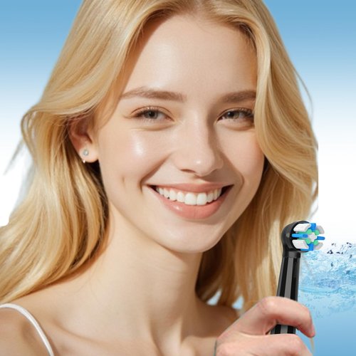 iO Replacement Heads Compatible with Oral b iO 2/3/4/5/6/7/8/9/10 Series Electric Toothbrush,Toothbrush Heads with Medium-Hard Bristles for Plaque Removal & Teeth Care,Black