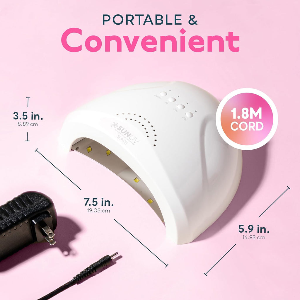 SUNUV UV LED Nail Lamp - Professional Gel Light with 3 Timers | Stylish SUNone White Design