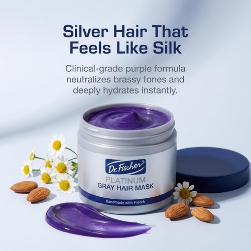 Dr. Fischer Purple Mask | Silver Perfection Treatment - Neutralizes Yellow Tones, Hydrates Gray Hair