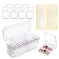 YINGJEE 15 Pcs Press On Nail Storage Box Container, Clear Press On Nail Packaging Box with 60 Pcs Adhesive Double Sided Tape, False Nail Organizer Case Nail Display Case for Nail Art Home Salon