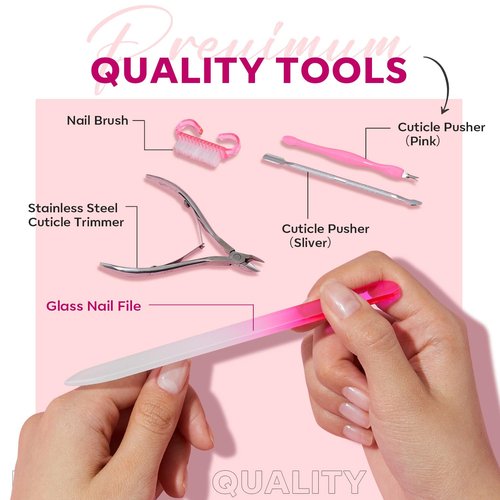 Modelones Cuticle Remover Kit - Complete Cuticle Care Set with Trimmer, Pusher & Nipper for DIY Manicure