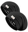 SECZIPE 2pcs Silk Satin Bonnet Hair Wrap for Sleeping, Adjustable Strap Curly Natural Hair Night Caps for Women Men(Black&Black)