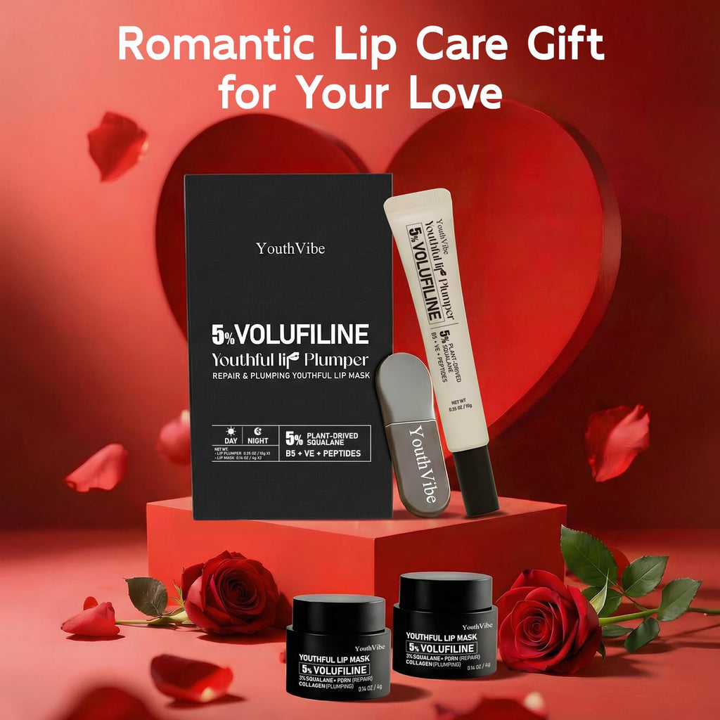 YouthVibe 5% Volufiline Lip Plumper, Nourishing & Anti Aging Over Time with Squalane, Shea Butter, Collagen, Peptide & PDRN - No Burning, No Tingling for Gentle Daily Plumping