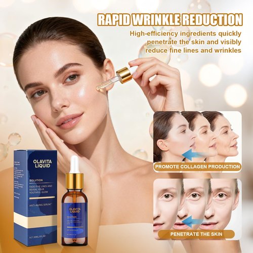 Olavita Liquid, Olavita Liquid Solution Anti Aging Serum, Vitamin C & E Serum,Olavita serum for wrinkles, Diminishes Fine Lines & Wrinkles For A Youthful Glow (2pcs)