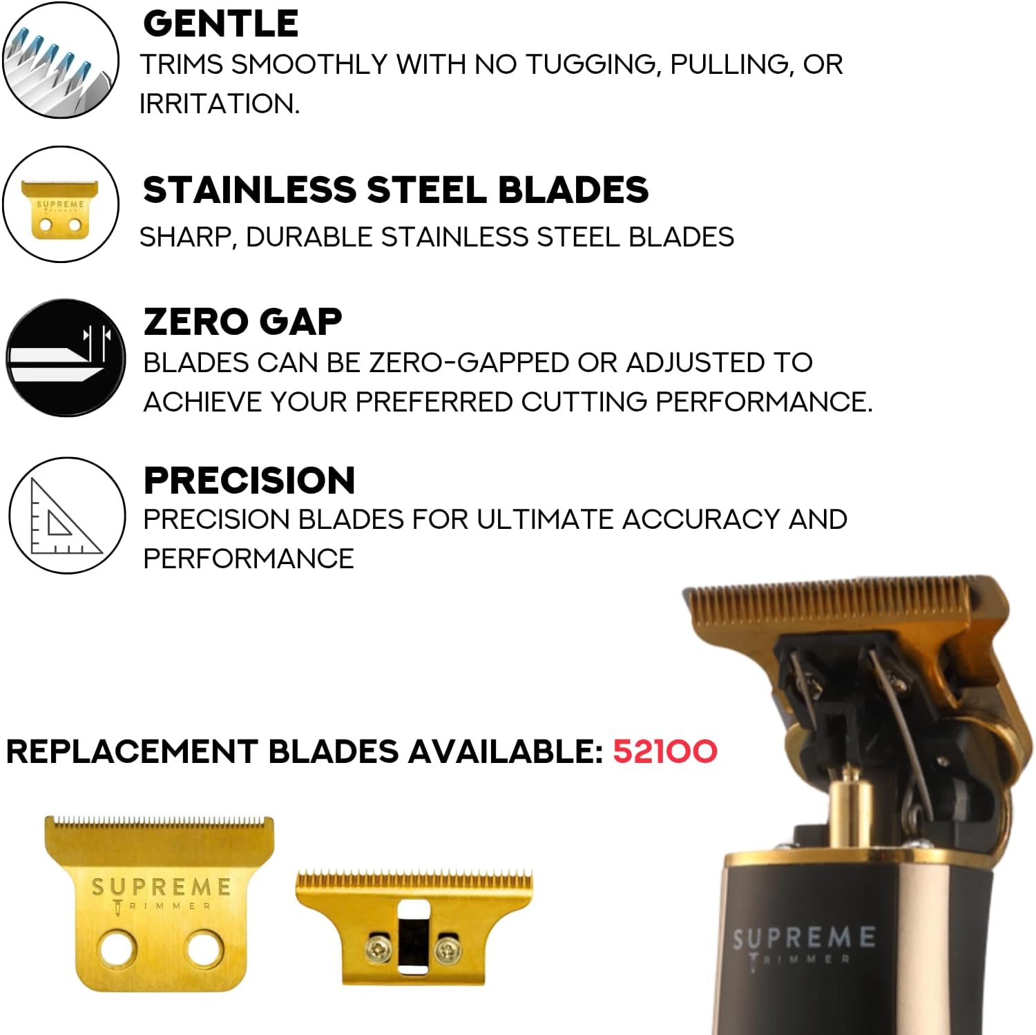 Supreme Trimmer 2-in-1 T-Shaper & Crunch Foil Shaver | Electric Razor & Beard Trimmer Kit - Gold