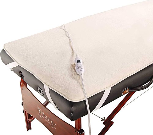 Master Massage Deluxe Fleece Massage Table Warmer - ETL Certified Heating Pad in Cream Color