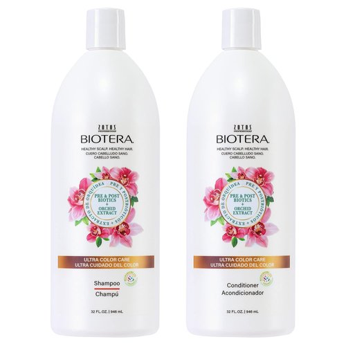 Biotera Ultra Color Care Shampoo & Conditioner Set - Prolongs Vivid Color-Treated Hair | Vegan & Sulfate-Free | 32 Fl Oz