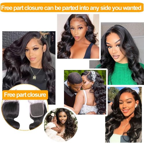 QTHAIR 18A Body Wave 5x5 Transparent Lace Closure 16inch 5x5 Lace Closure 16inch Human Hair Pre Plucked with Baby Hair Lace Closure Natural Black Color for Black Women