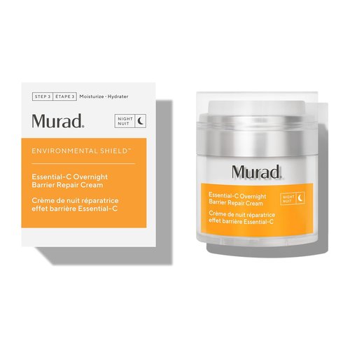 Murad Essential-C Overnight Barrier Repair Cream - Vitamin C & Marrubium Anti-Pollution Moisturizer | 1.7 Fl Oz for Brighter, Smoother Skin