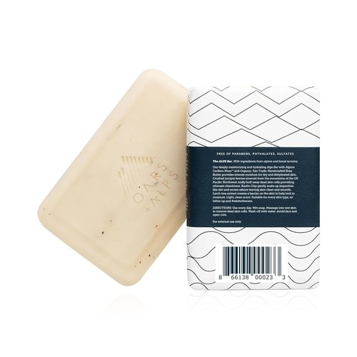 Oars + Alps Exfoliating Bar Soap for Men - Deep Cleaning with Shea Butter & Jojoba Oil | All Skin Types, 1 Pack