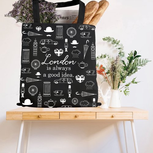 TSOTMO London Travel Gift London City Skyline London Is Always A Good Idea Zipper Pouch Makeup Bag (London tote)