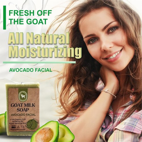 Honey Sweetie Acres Avocado & Goat Milk Facial Cleansing Bar - All-Natural Moisturizer | 3 Oz, Eco-Friendly, Handcrafted in USA
