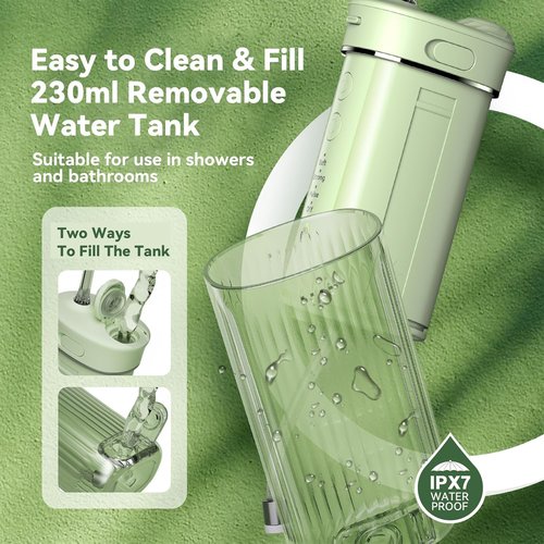 Portable Mini Water Dental Flosser for Teeth Cleaning Pick,Travel Oral Irrigator with Telescopic Water Tank,4 Modes and Waterproof Design-Perfect for Braces,Bridges,Home&Travel Dental Care