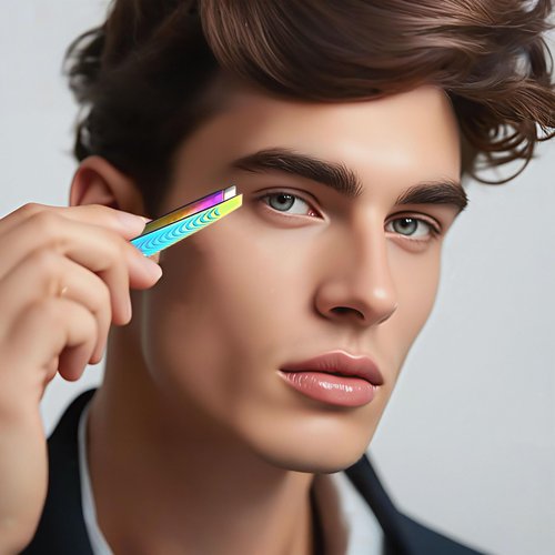 Tweezers for Women Facial Hair, Eyebrow Tweezer for men, Professional Stainless Steel Pointed Splinter Ingrown Hair removal, Colorful