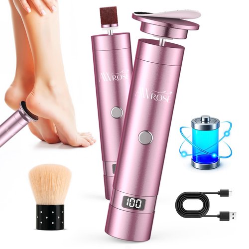 AWROSE Callus Remover for Feet, Cordless Electric Foot Callus Remover with Rechargeable 2600mAh High-Capacity, 6.2IN Aluminum Foot File,Professional Pedicure Tools for Dead/Hard/Dry Skin&Cracked Heels