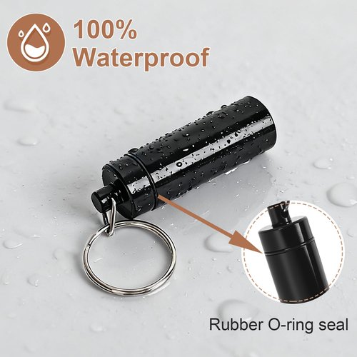 KSWNG Portable Storage Jar, Travel Keychain Case, Leakproof Airtight Container for Camping Outdoor Picnic Kitchen (Black, 1 pack)