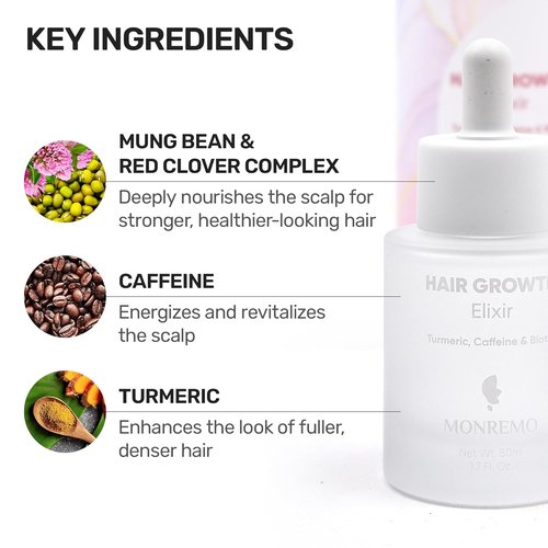 Skiennix Hair Growth Serum - Fast-Absorbing Turmeric & Caffeine Formula for Thinning Hair | Vegan Scalp Treatment