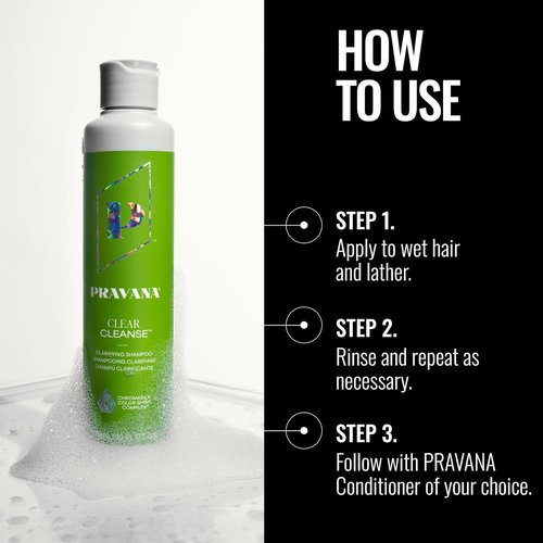 Pravana Clear Cleanse Shampoo - Clarifying Formula for Color-Treated Hair | Hydrates & Removes Hard Water Deposits | Vegan