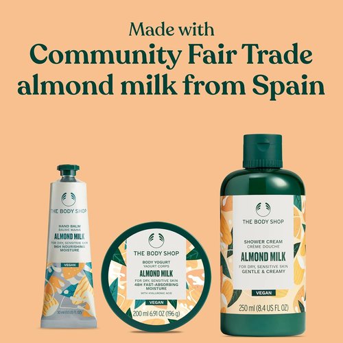 The Body Shop Almond Milk Gift Set | 3-Piece Vegan Collection with Shower Cream, Body Yogurt & Hand Balm