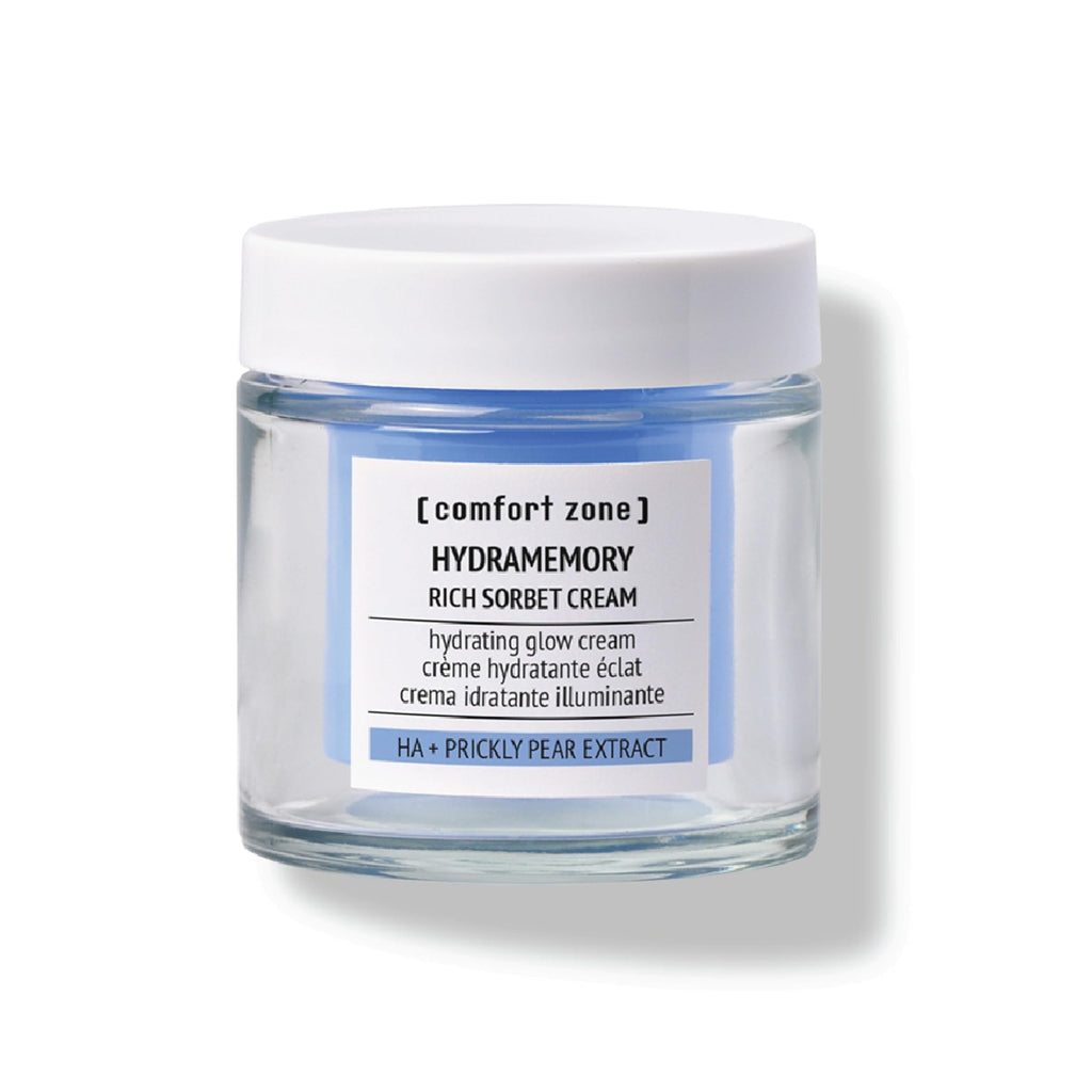 [ comfort zone ] Hydramemory Rich Sorbet Cream, Intense Hydration Face Moisturizer, Brightens, Smooths, Climate Adaptive, Vegan, Prickly Pear, Hyaluronic Acid, Dehydrated Skin, Daily Use, 1.69 Fl Oz