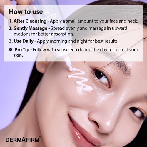 Dermafirm Soothing Repair Toning Cream - Korean Skin Care Moisturizer Face Cream w/Niacinamide, Bakuchiol, Glutathione & 8x Hyaluronic Acid - Vegan Glowing Skin Firming Cream (1.69 fl oz)