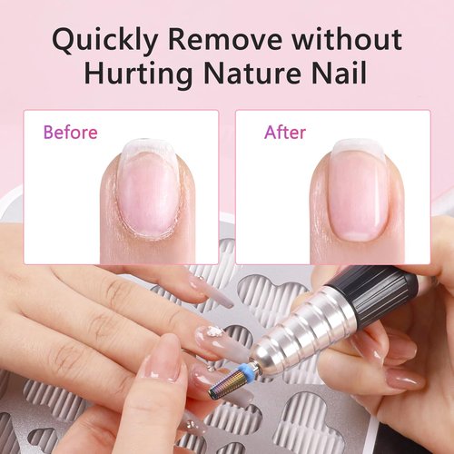 BQAN Nail Drill Bits Set, 7pcs Tungsten Carbide Diamond Drill Bits for Nail Tech, Remove Acrylic Gel Polish Cuticle, Manicure Pedicure Tools