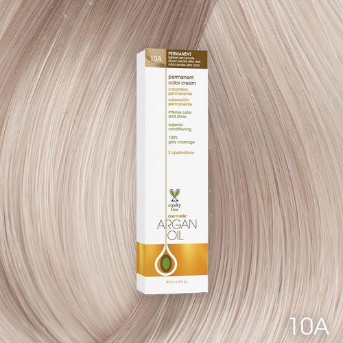 One N' Only Permanent Hair Color - Argan Oil Infused Dye for Rich Gray Coverage - 10A Lightest Ash Blonde (3 oz)
