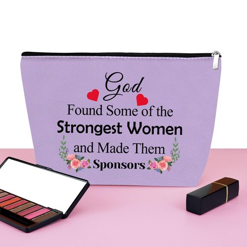 Sponsor Gift for Women Makeup Bag Sponsor Appreciation Gift AA NA Addiction Recovery Gift Cosmetic Bag Confirmation Sponsor Gift Sponsor Thank You Gift Alcoholics Anonymous Gift Sobriety Gift（Purple）