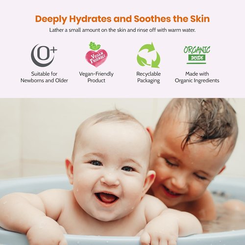 Mommy Care Jojoba Baby Shower Oil - Hydrating Foaming Body Wash for Newborns & Kids, 250 ml | SLS-Free & Paraben-Free