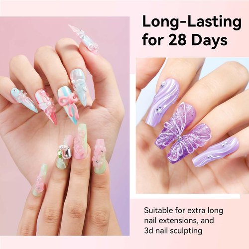 Bevimee 18g Solid Builder Gel for Nails 15g 3D Nail Sculpting Gel for Nail Art, Clear Non-Stick Hand for Modeling, Sculpture, Nails Extension UV/Led Manicure DIY at Home