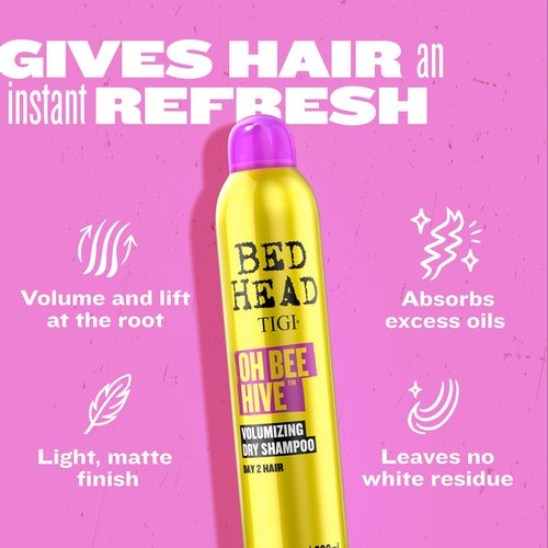 Bed Head by TIGI Volumizing Dry Shampoo - Oh Bee Hive Formula for Day 2 Hair | 6 oz