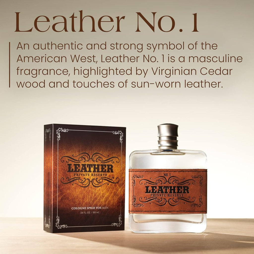 Tru Western Leather Men's Cologne - Private Reserve, Woodsy & Masculine Scent | 3.4 fl oz (100 ml)