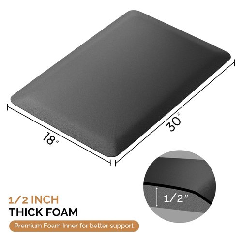 OmySalon 24’’x36’’x1/2’’ Shampoo Mat for Salon Anti Fatigue Standing Matt for Hair Stylist, Barber Floor Mat Waterproof Non Slip