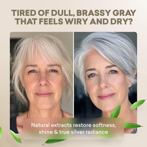 Just Nutritive Gray Hair Shampoo - Natural Treatment for Gray Hair | 16 Oz Size