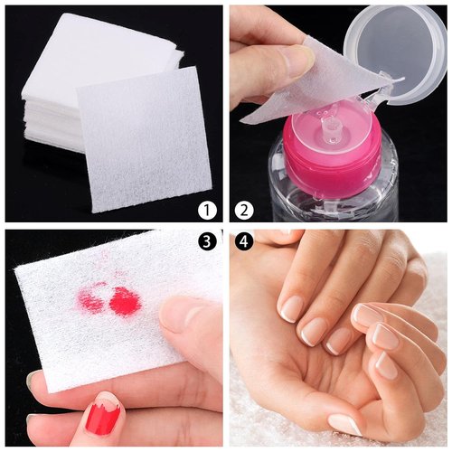 Skiennix Lint-Free Nail Wipes - Gel Polish Remover Cotton Pads | 4 Boxes (1300 Pieces)