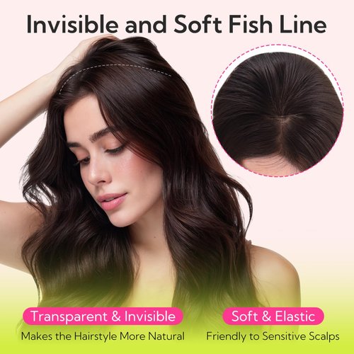 HOTBANANA Wire Hair Extensions, 14 Inch 75g Ash Tone Light Blonde Highlighted Golden Blonde, Transparent Fish Line Wire Extensions for Women