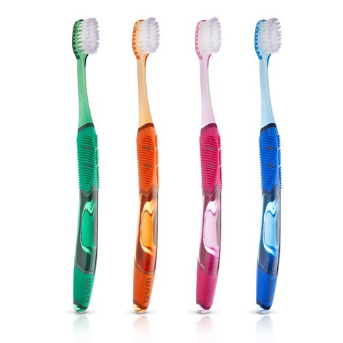 GUM Technique Deep Clean Toothbrush - Compact Head - Soft Toothbrushes for Adults with Sensitive Soft Bristles, 1 Count (Pack of 6)
