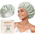 Yanibest Shower Cap Reusable Waterproof - Double Layer Shower Caps for Women, Washable Shower Bonnet with Soft Non-Slip Elastic Band, Bath Hair Hat for Most Hair Types