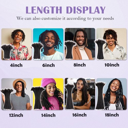 Teresa Human Hair Dreadlock Extensions Human Loc Extensions 0.8cm Width 6 Inch 20 strands Real Hair Dreadlock Extensions Loc Extensions Human Hair For Men/Women/Kids