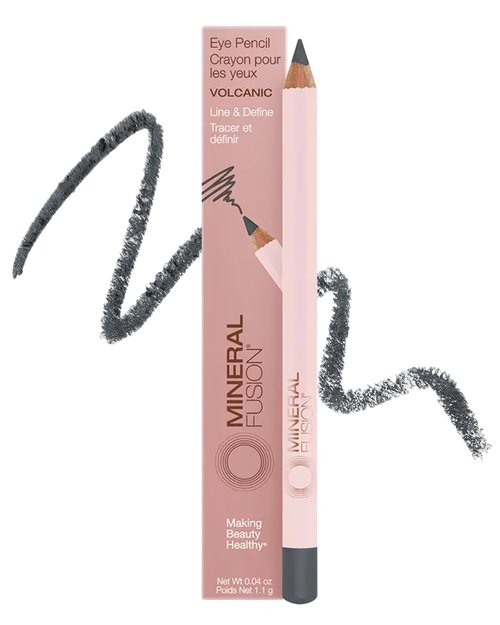 Mineral Fusion Eye Pencil - Grey Volcanic Eyeliner with Chamomile & Vitamin E - Smooth, Long-Lasting, Hypoallergenic