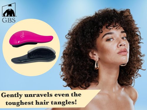 GENTS 5-Piece Hair Detangling Brush Set - Professional Salon Quality Comb & Brush Kit for Men Women - Anti-Static Black Bristles for All Hair Types