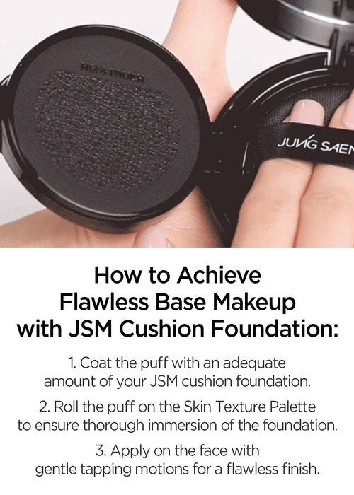 JUNG SAEM MOOL Cushion Puff | Natural Cover Puff for Smooth Fitting, Round Shape 2.1 Inch, Set (10p)